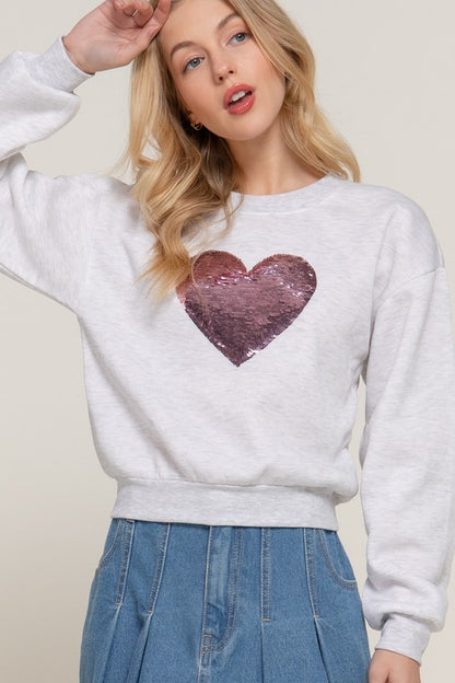 Sequin Heart Sweatshirt