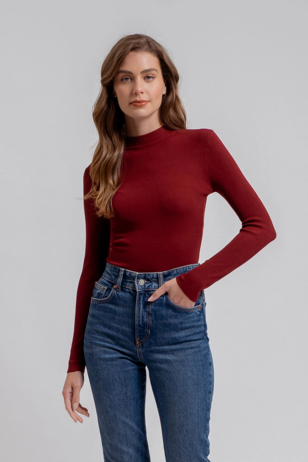 Mock Neck Sweater Long Sleeve