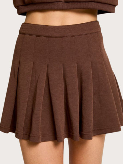 Chocolate Pleated Skirt