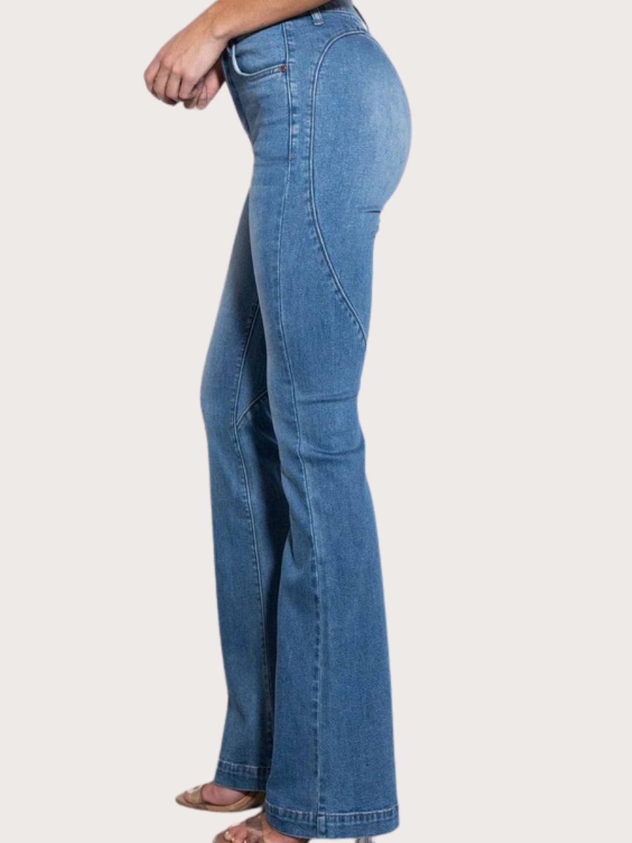 High-Rise Heart Back Bootcut Jeans