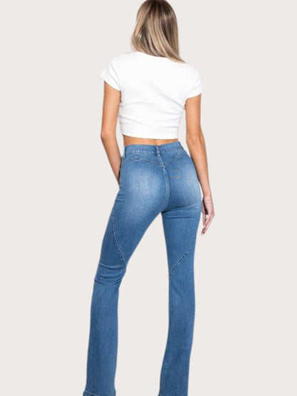 High-Rise Heart Back Bootcut Jeans