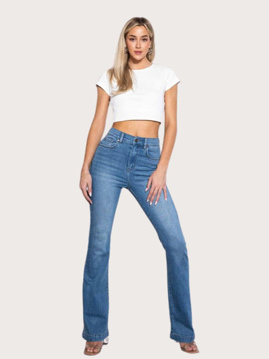 High-Rise Heart Back Bootcut Jeans