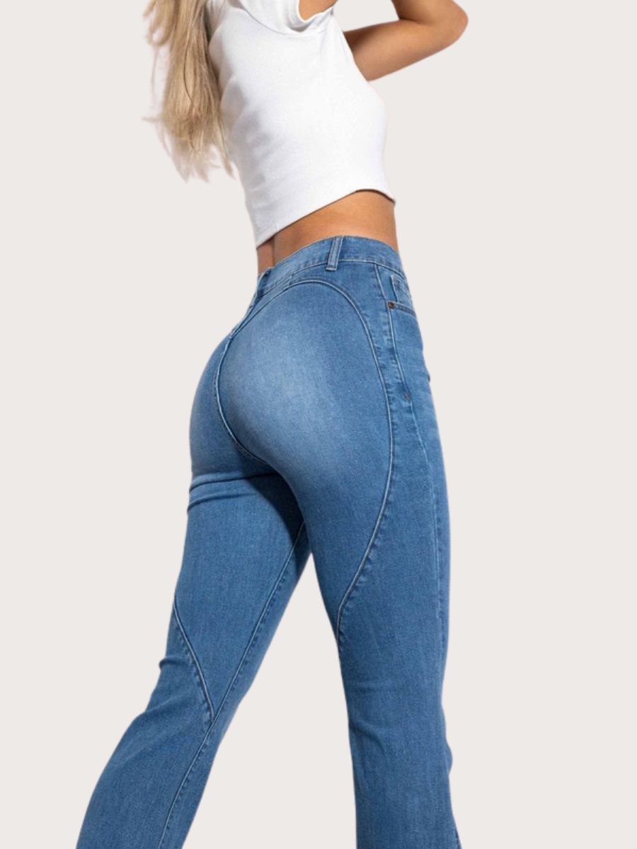 High-Rise Heart Back Bootcut Jeans