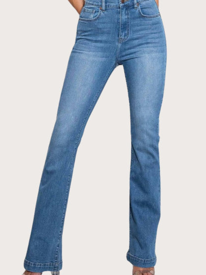 High-Rise Heart Back Bootcut Jeans