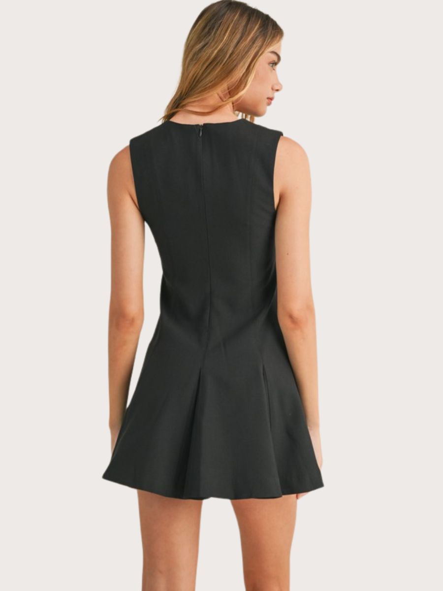 Sleeveless Pleated Mini Dress