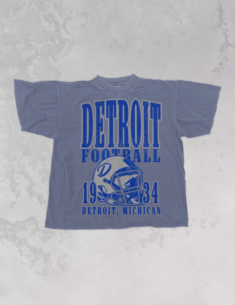 90's Vintage Detroit Football Oversized TShirt