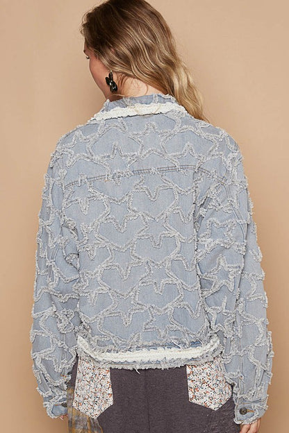 Star Textured Denim Jacket