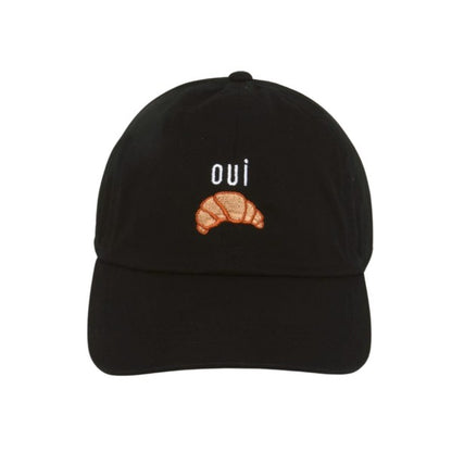 Oui Croissant Baseball Cap