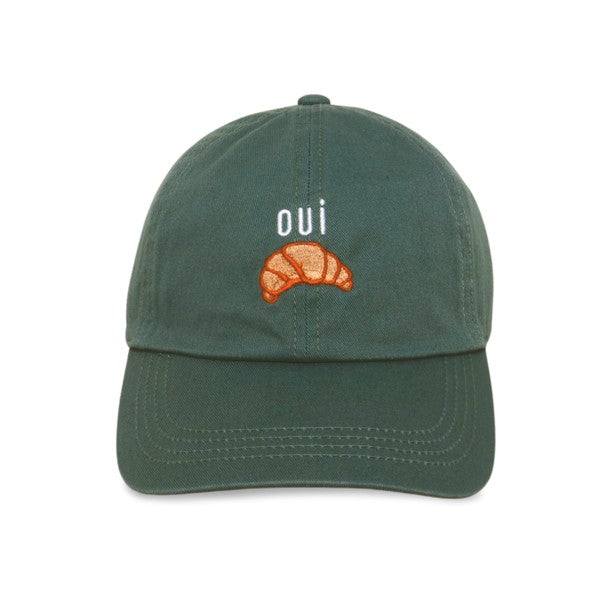 Oui Croissant Baseball Cap