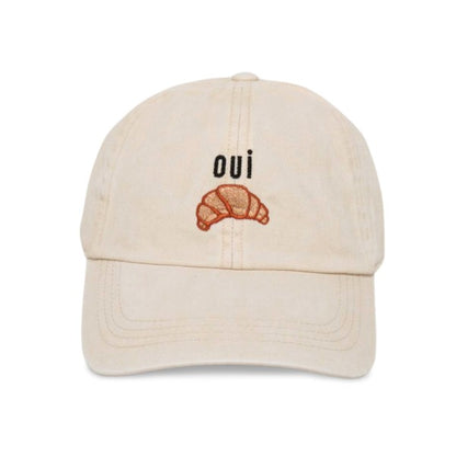 Oui Croissant Baseball Cap