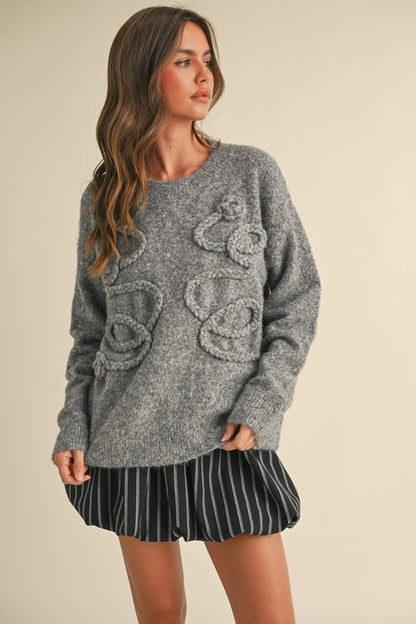 Braided Fuzzy Sweater