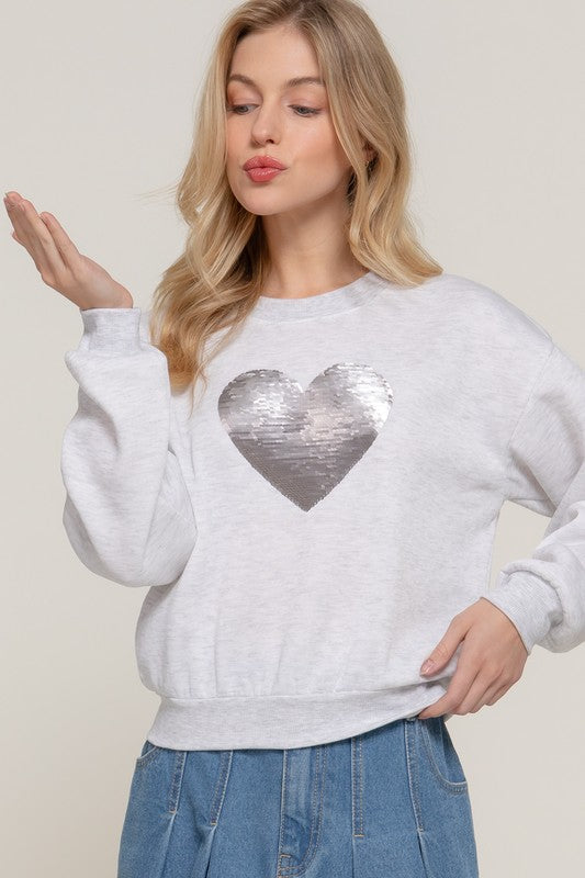 Sequin Heart Sweatshirt