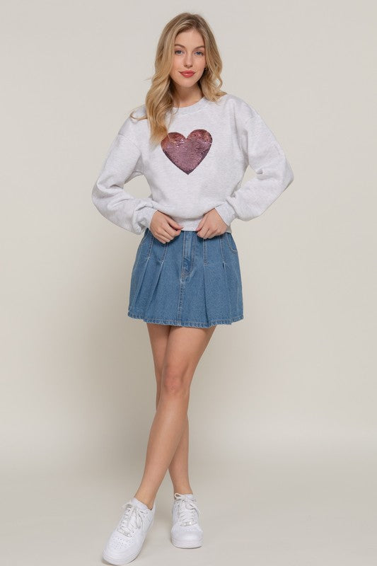 Sequin Heart Sweatshirt