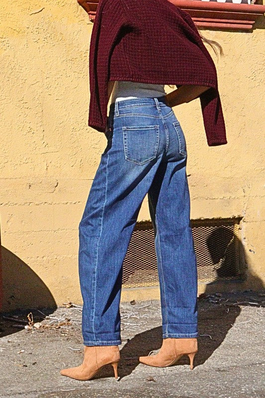 High Rise Barrel Jeans