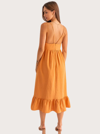 Double Spaghetti Midi Dress