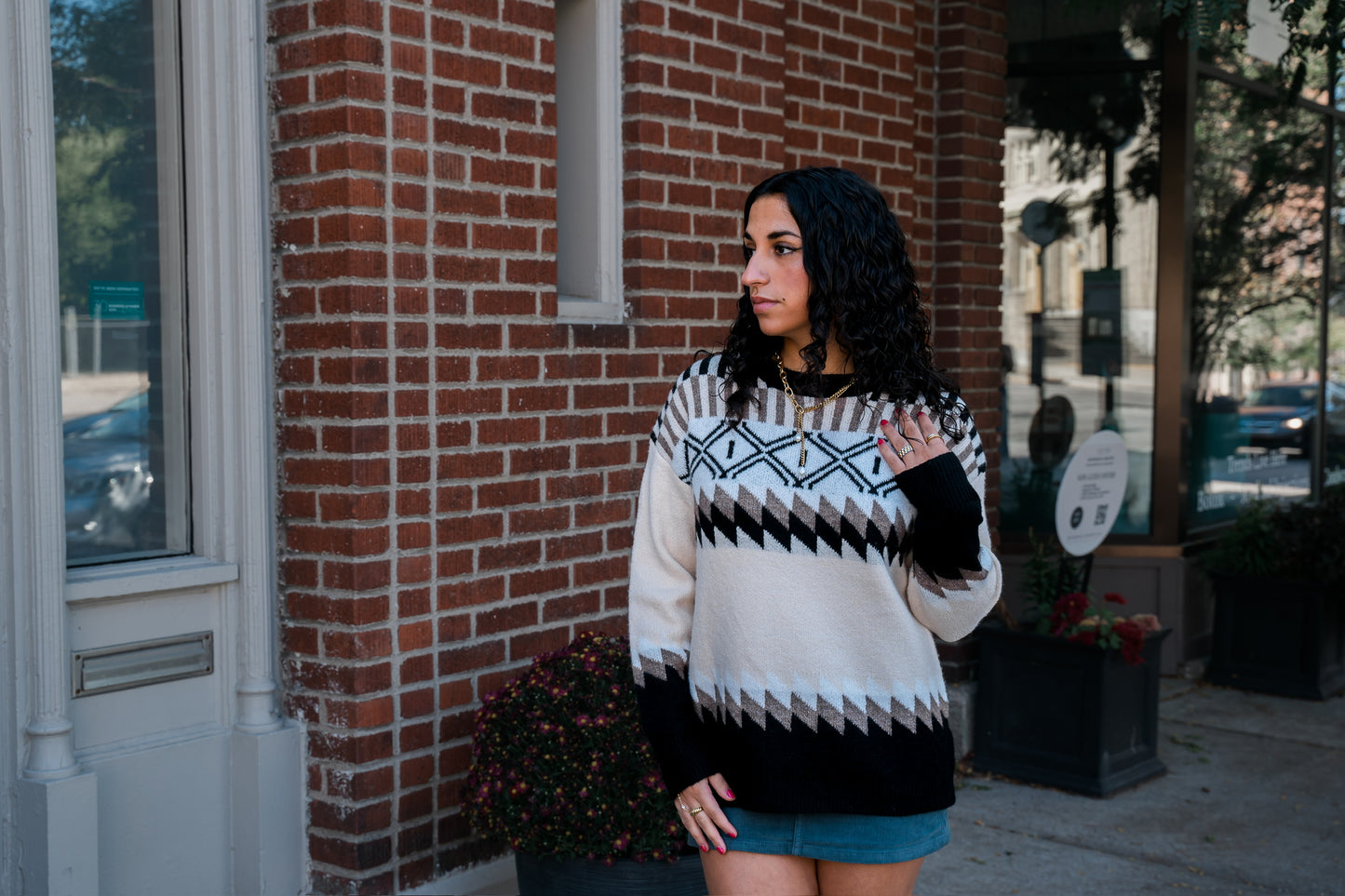 Geo Print Sweater