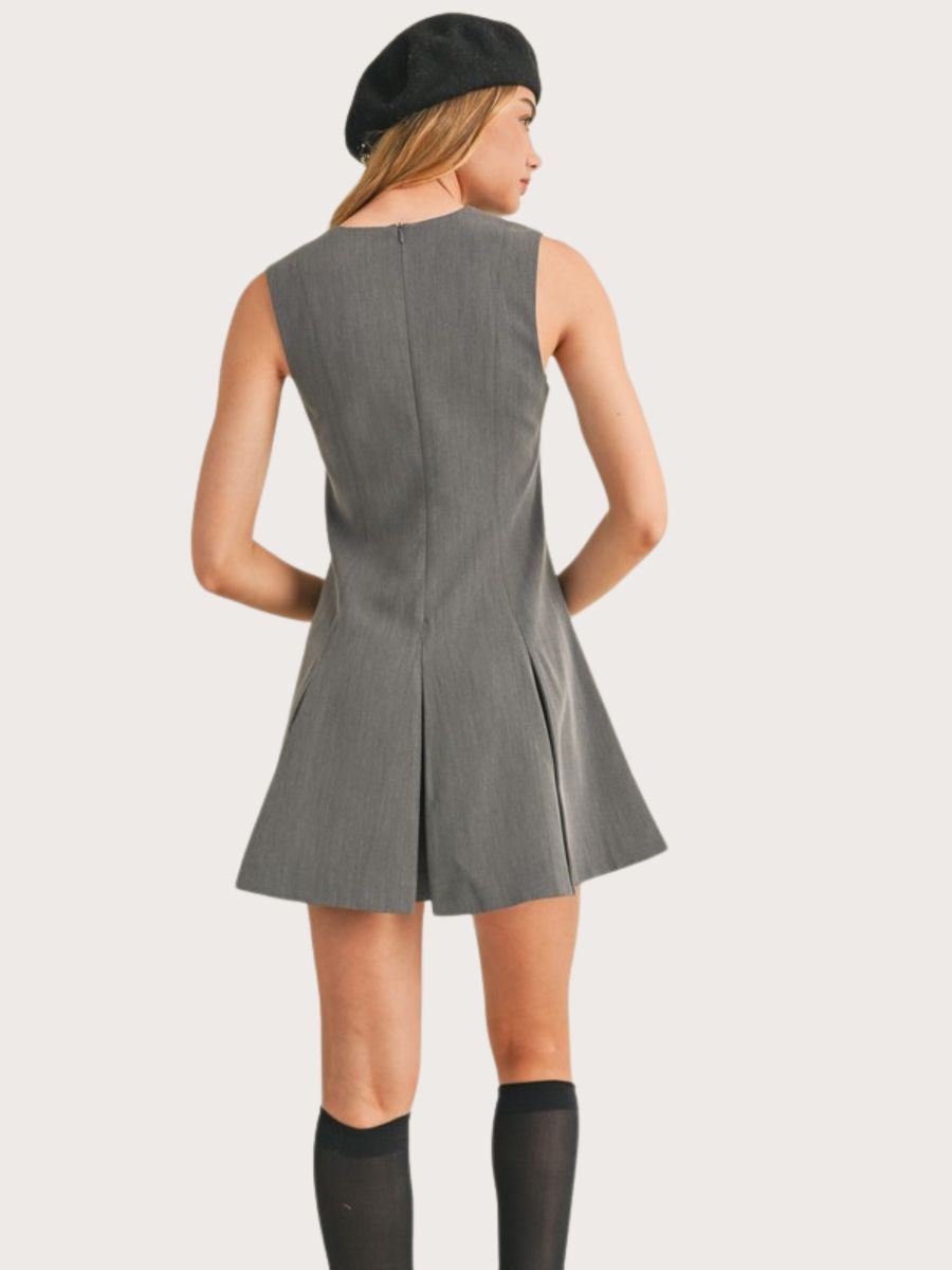 Sleeveless Pleated Mini Dress