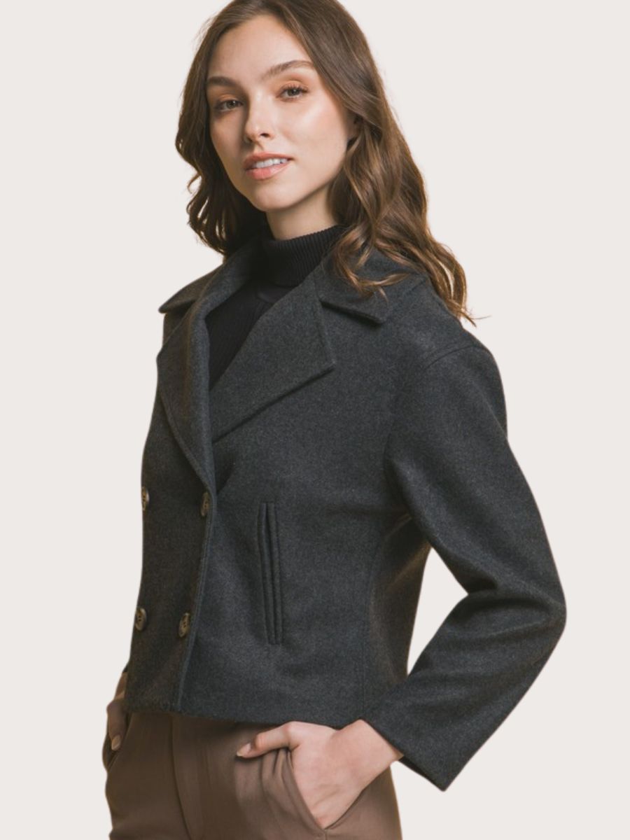 Double - Breasted Wool Jacket