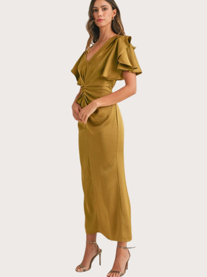 Vicki Satin Midi Dress