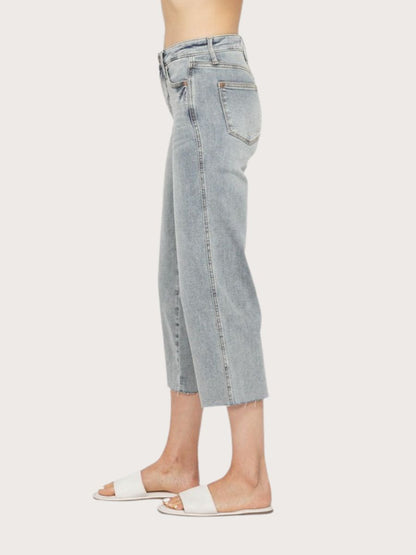 Tummy Control Wide Leg Crop Jeans