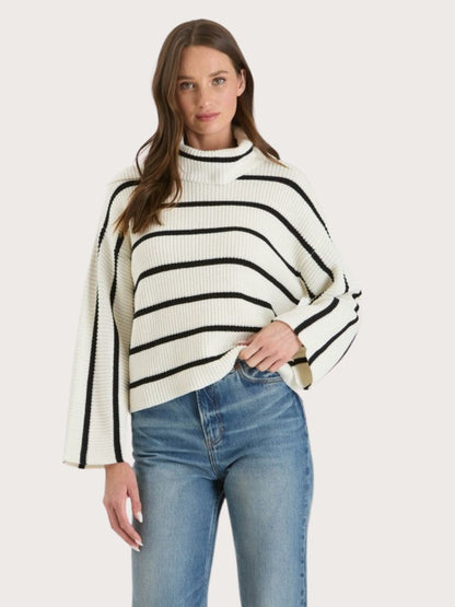 Stripe Turtleneck Sweater