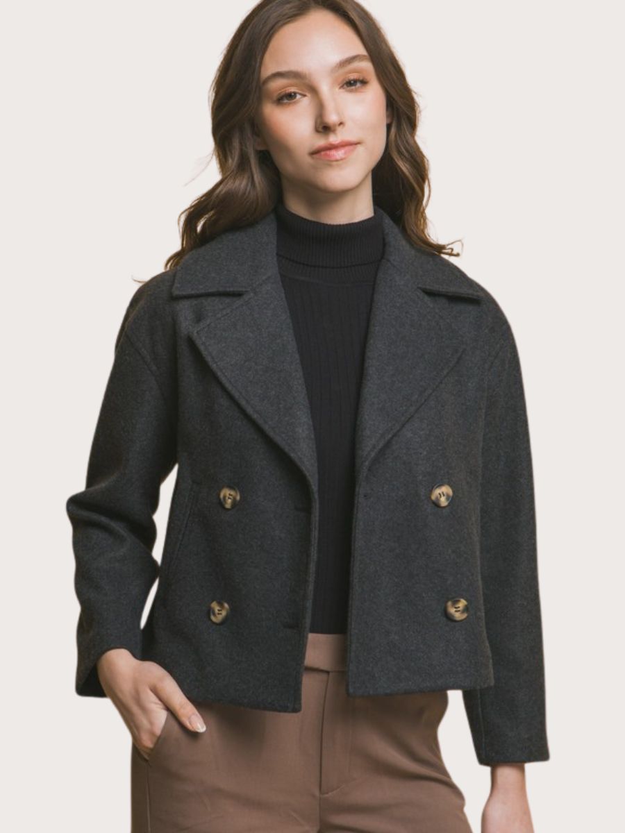 Double - Breasted Wool Jacket