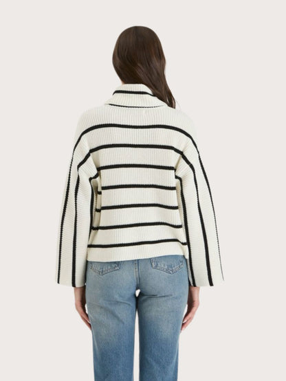 Stripe Turtleneck Sweater