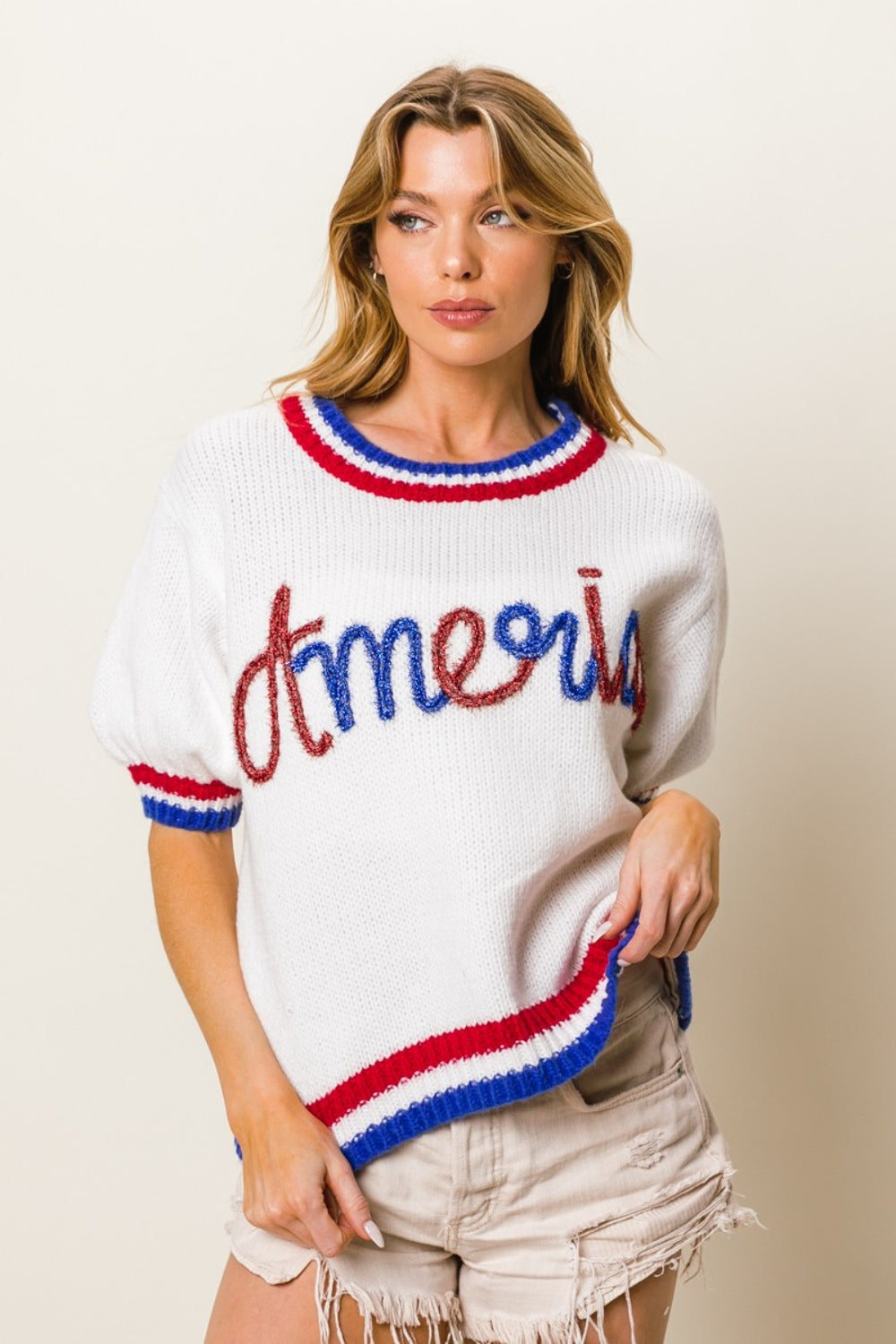 Metallic America Sweater