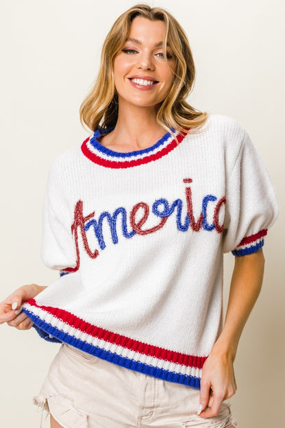 Metallic America Sweater