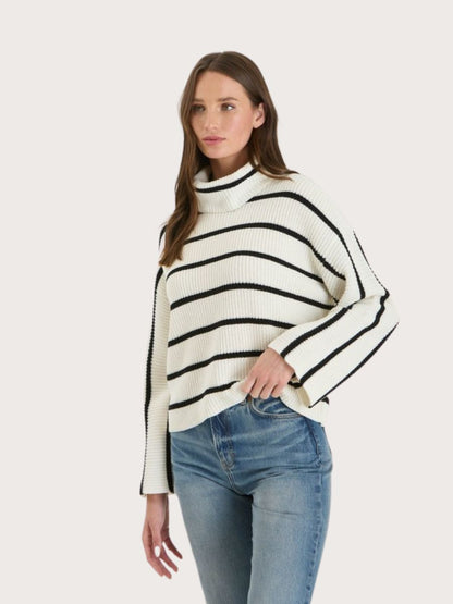 Stripe Turtleneck Sweater