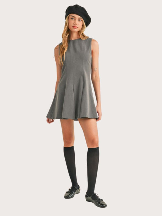 Sleeveless Pleated Mini Dress