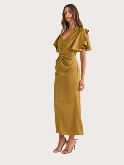 Vicki Satin Midi Dress