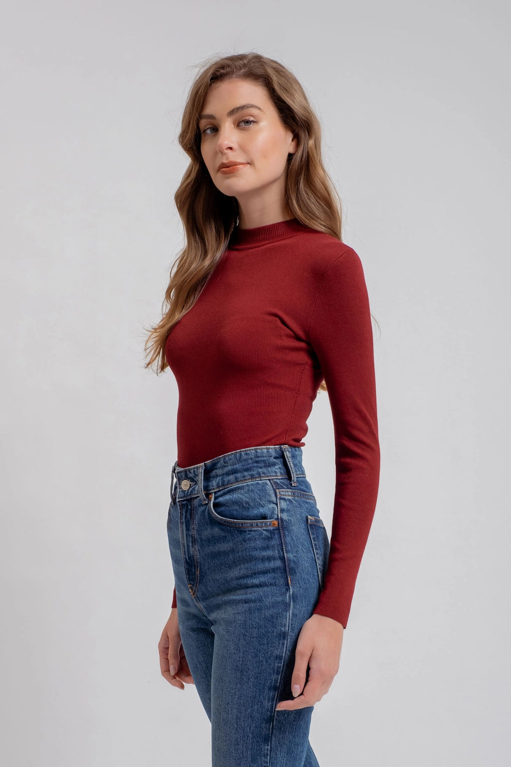 Mock Neck Sweater Long Sleeve