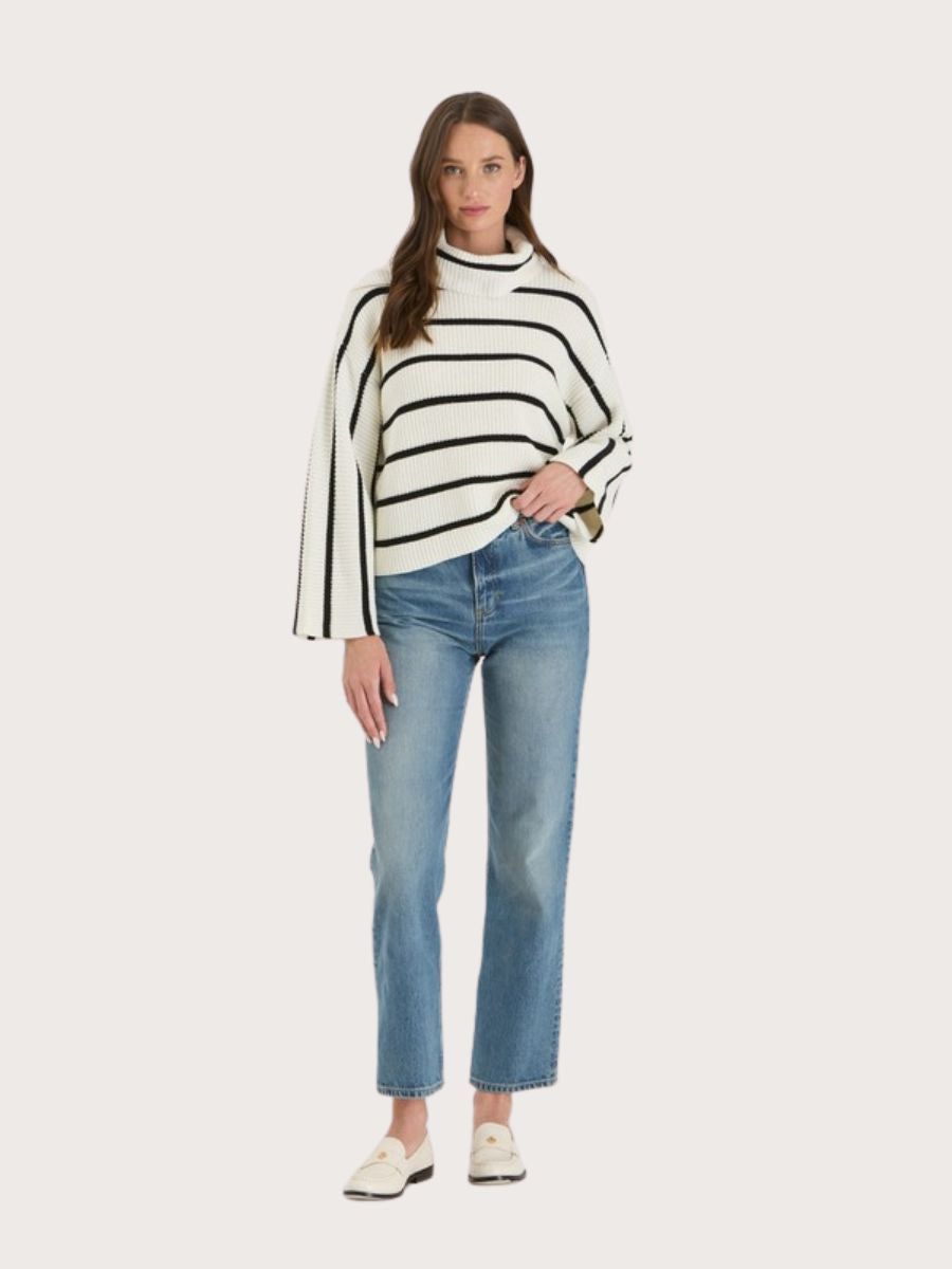 Stripe Turtleneck Sweater