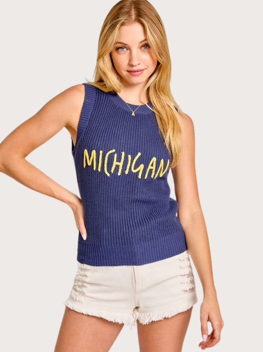 Michigan Sleeveless Sweater