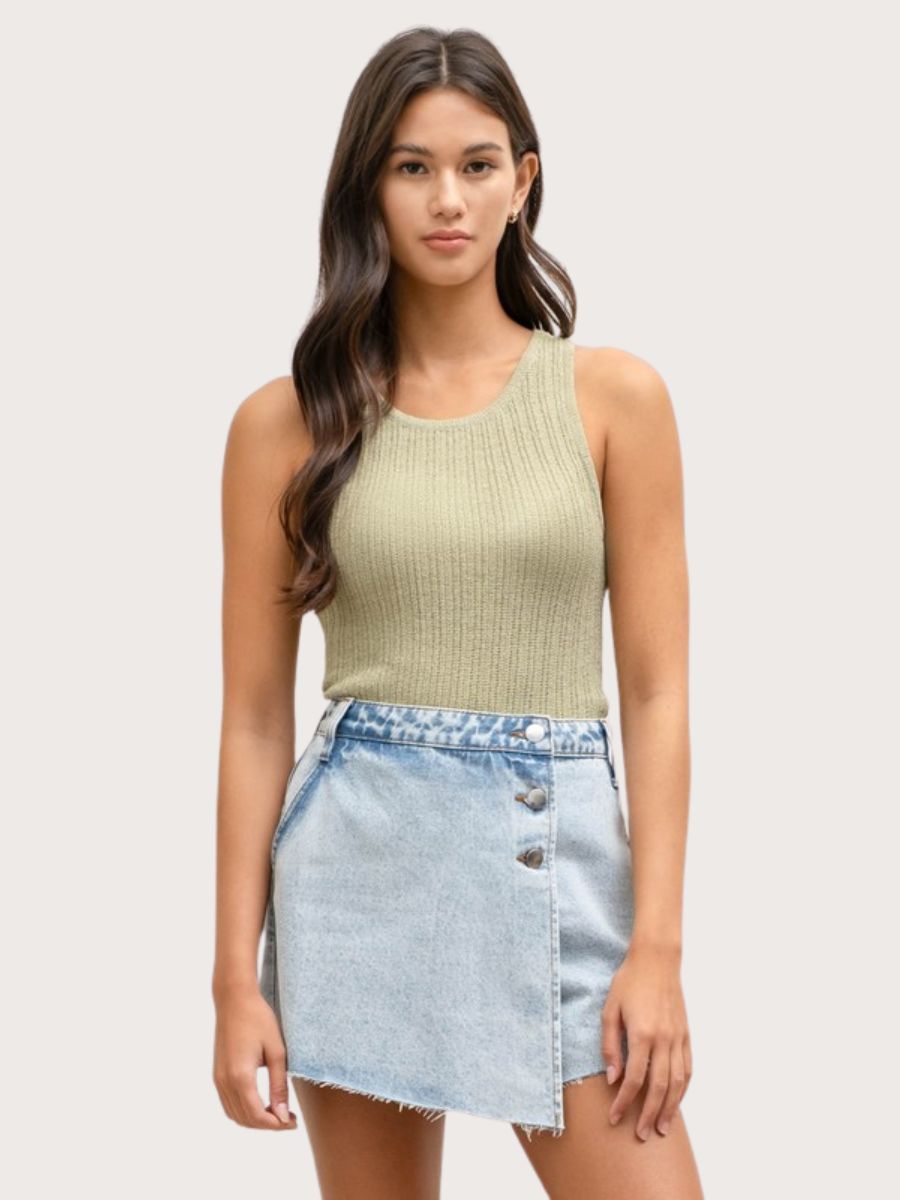 Round Neck Sleeveless Knit