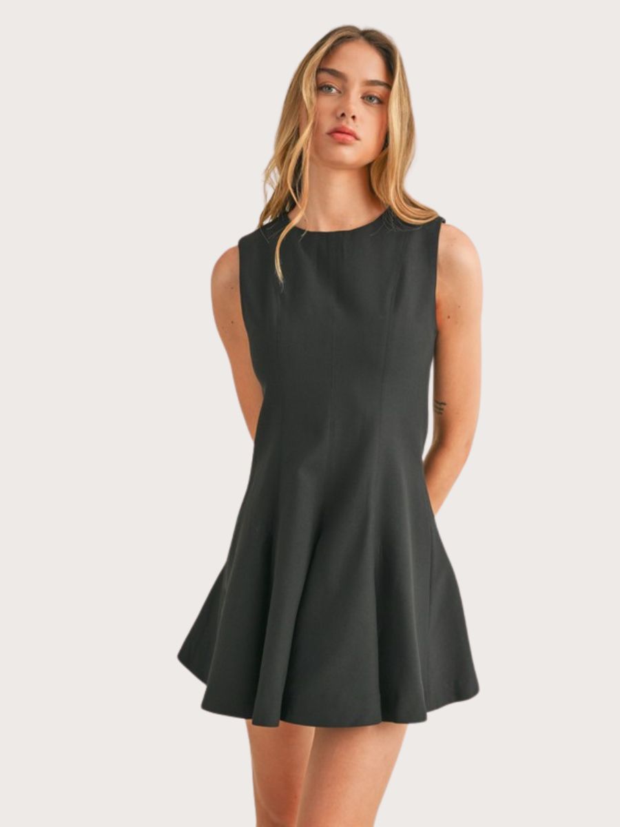 Sleeveless Pleated Mini Dress