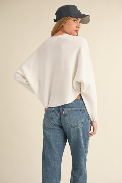 Dolman Sleeve Cropped Sweater