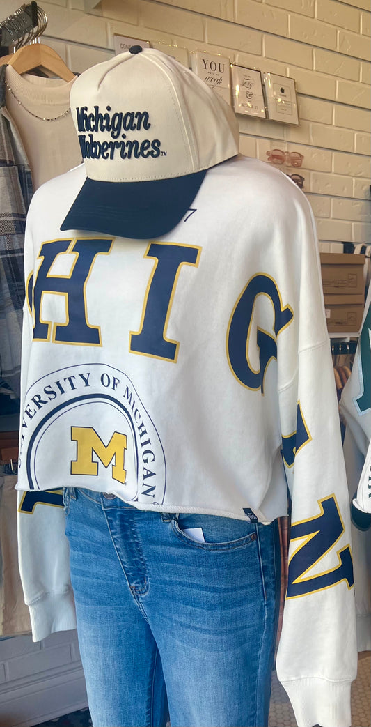 University of Michigan Cropped Long Sleeve