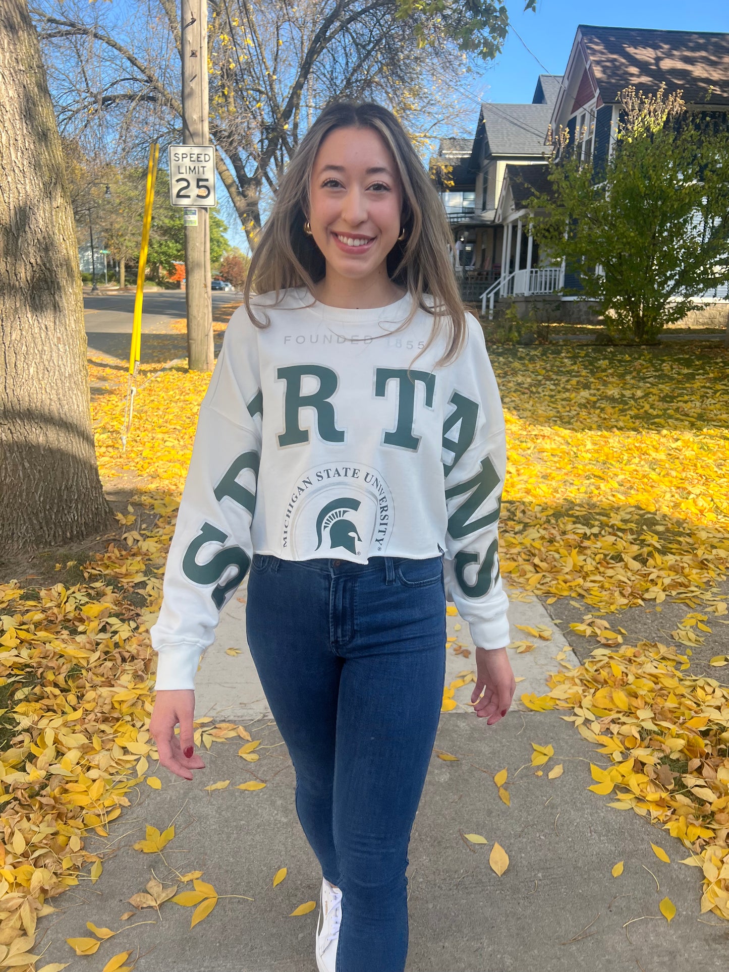 Michigan State Cropped Long Sleeve