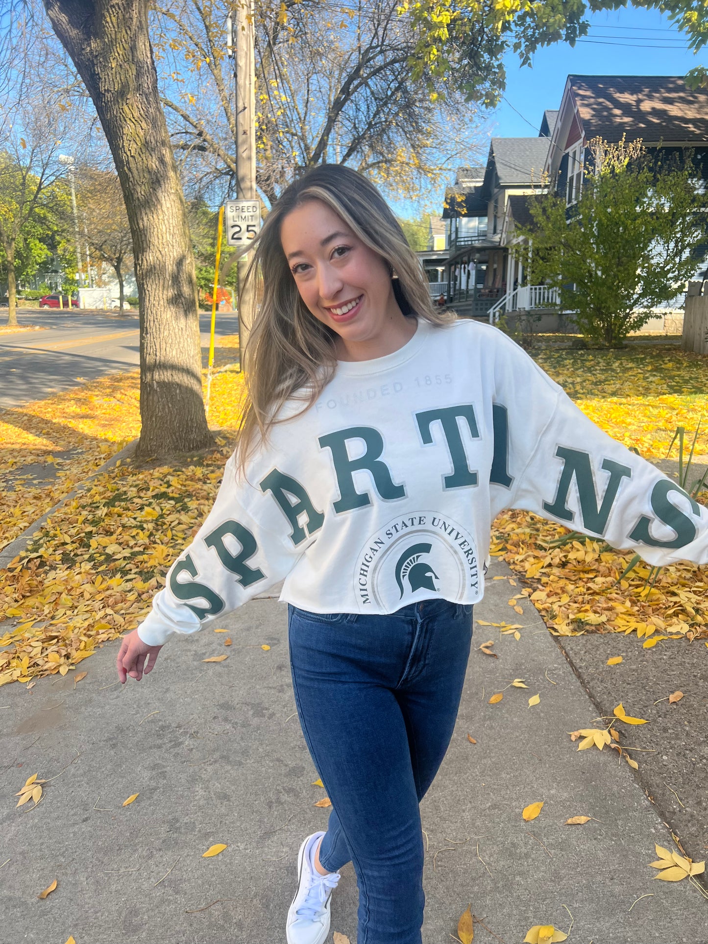 Michigan State Cropped Long Sleeve