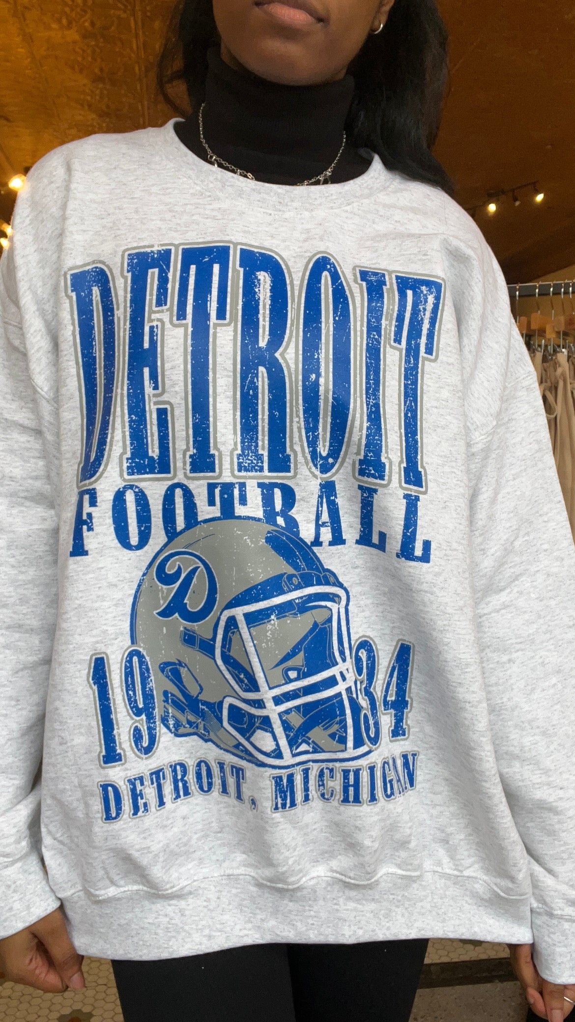 Vintage Detroit Football Oversized 90's Sweatshirt