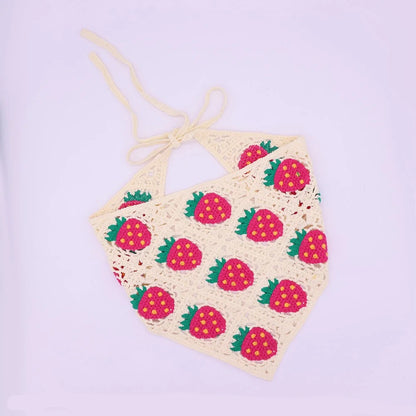 Strawberry Crochet Head Scarf