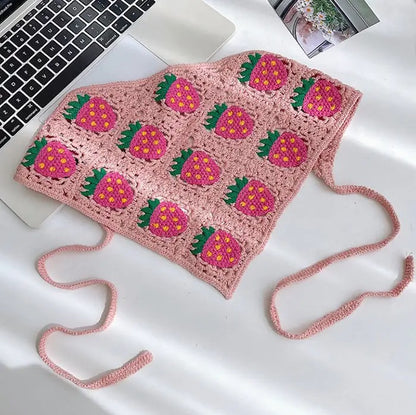 Strawberry Crochet Head Scarf