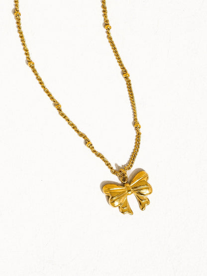 Alannah 18K Gold Non - Tarnish Bow Necklace - Basic Bee