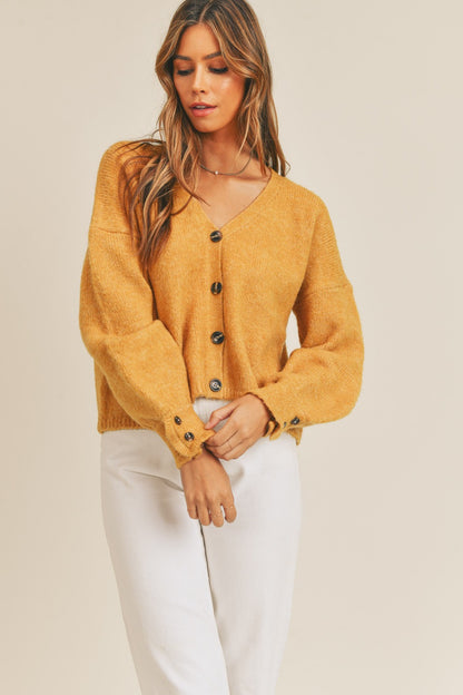 Colonel Mustard Button Down Sweater