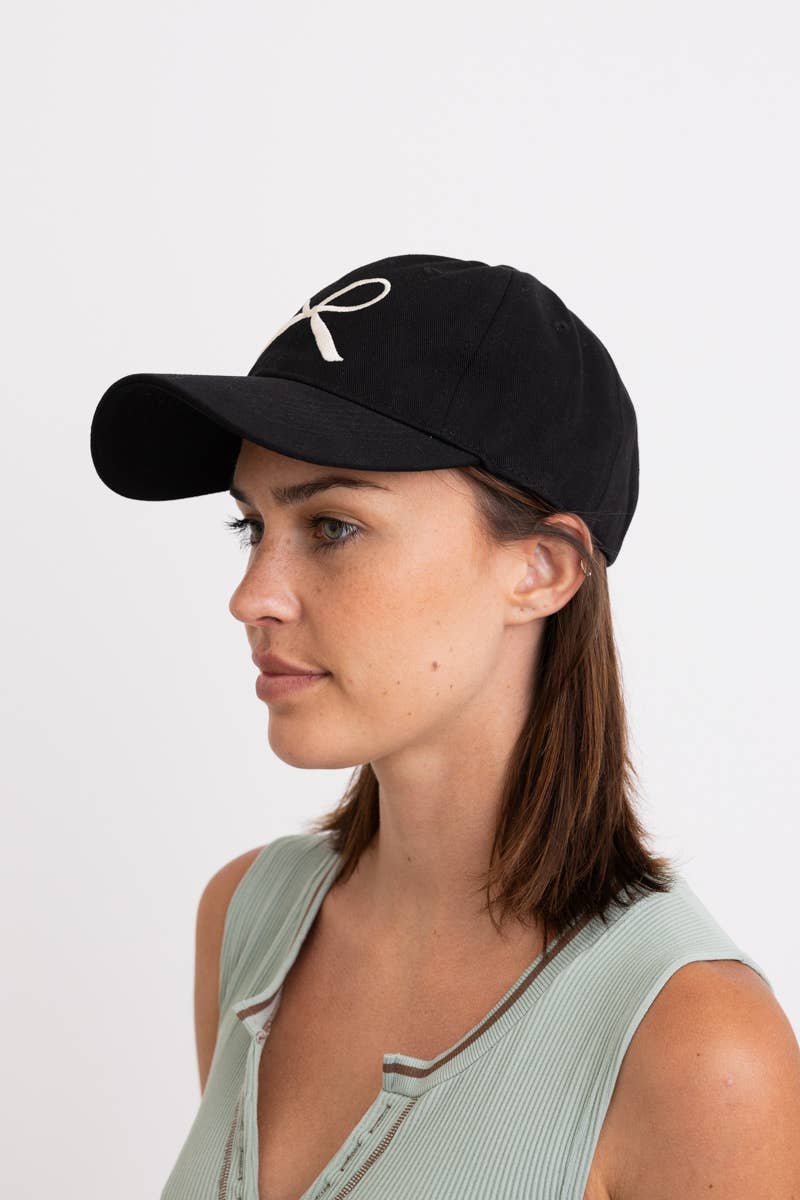 Bow Embroidered Baseball Cap - Basic Bee