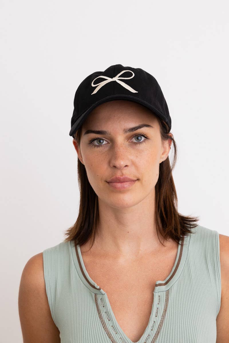 Bow Embroidered Baseball Cap - Basic Bee