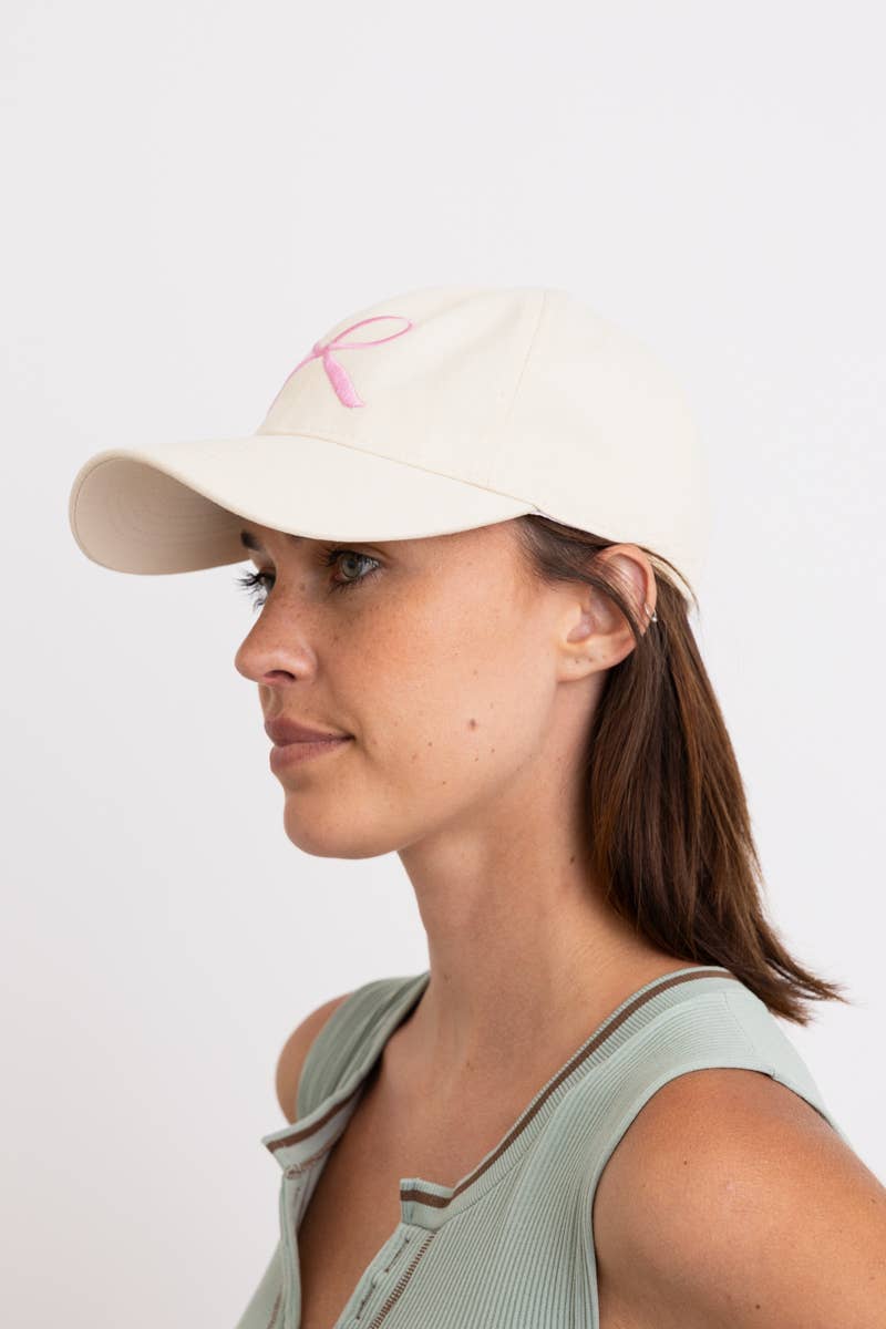 Bow Embroidered Baseball Cap - Basic Bee