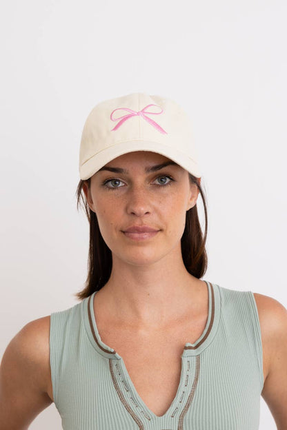 Bow Embroidered Baseball Cap - Basic Bee